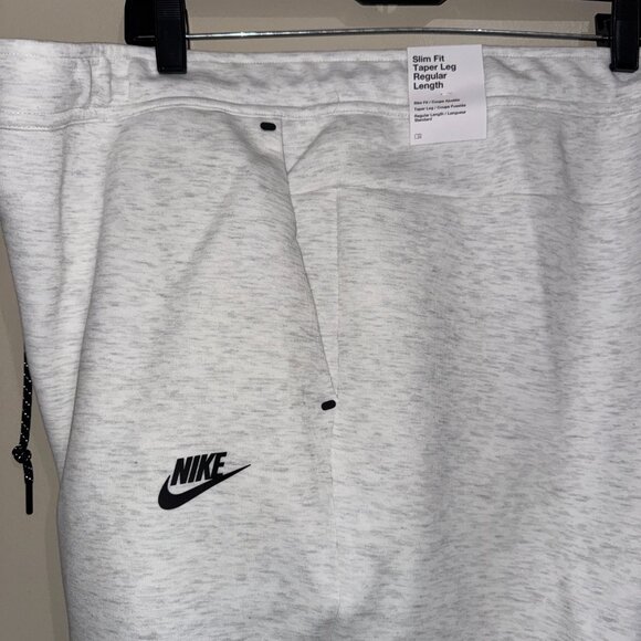 Nike Tech Fleece Joggers Birch Heather White Black Men's Size 2XL HV0959-051 NEW - Picture 8 of 14